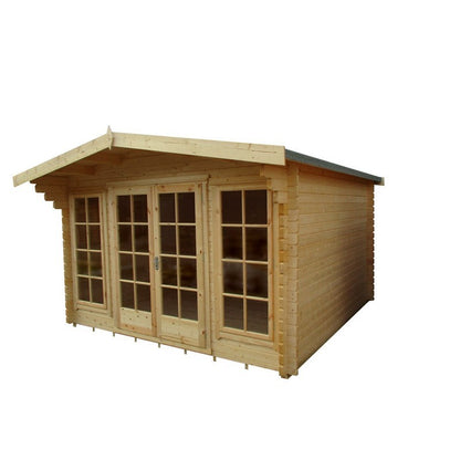 Shire Shire Argyll 11' 9" x 7' 10" Apex Log Cabin - Premium 34mm Cladding Tongue & Groove