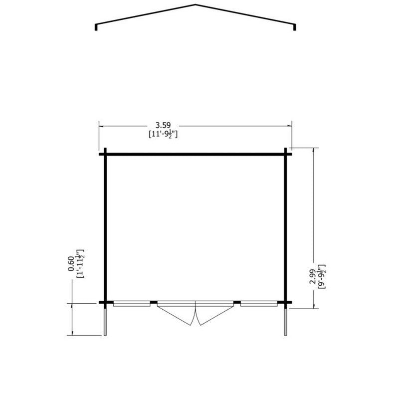 Shire Shire Argyll 11' 9" x 9' 9" Apex Log Cabin - Premium 34mm Cladding Tongue & Groove