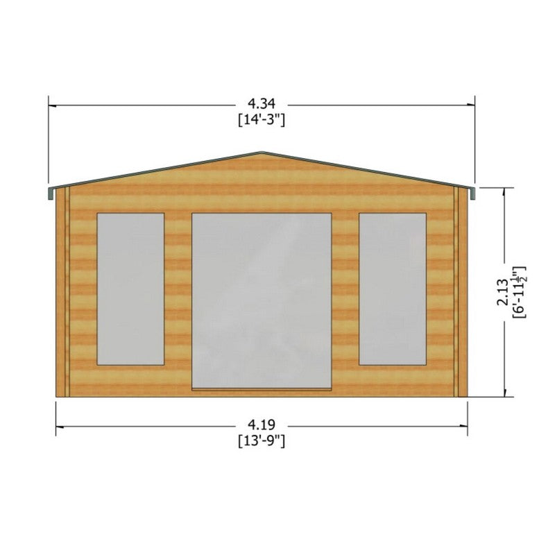 Shire Shire Argyll 13' 8" x 9' 9" Apex Log Cabin - Premium 28mm Cladding Tongue & Groove