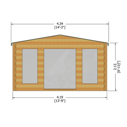 Shire Shire Argyll 13' 8" x 9' 9" Apex Log Cabin - Premium 34mm Cladding Tongue & Groove