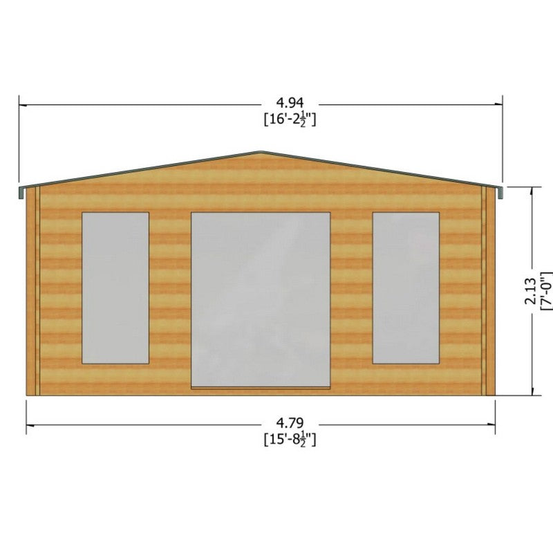 Shire Shire Argyll 15' 8" x 9' 9" Apex Log Cabin - Premium 28mm Cladding Tongue & Groove