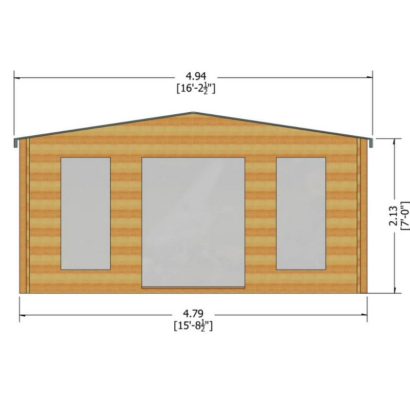 Shire Shire Argyll 15' 8" x 11' 9" Apex Log Cabin - Premium 28mm Cladding Tongue & Groove