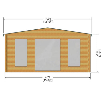 Shire Shire Argyll 15' 8" x 11' 9" Apex Log Cabin - Premium 28mm Cladding Tongue & Groove