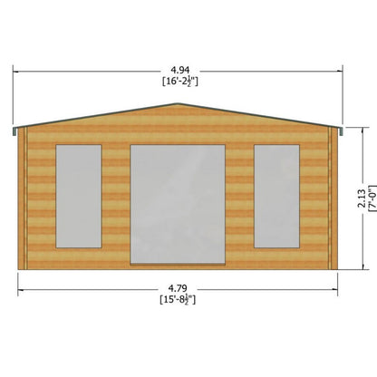 Shire Shire Argyll 15' 6" x 11' 9" Apex Log Cabin - Premium 34mm Cladding Tongue & Groove