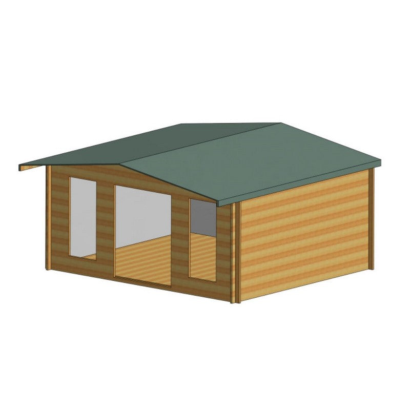 Shire Shire Argyll 15' 8" x 13' 8" Apex Log Cabin - Premium 28mm Cladding Tongue & Groove