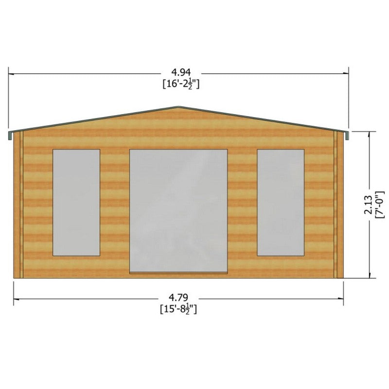 Shire Shire Argyll 15' 8" x 15' 8" Apex Log Cabin - Premium 28mm Cladding Tongue & Groove