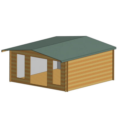 Shire Shire Argyll 15' 8" x 15' 8" Apex Log Cabin - Premium 28mm Cladding Tongue & Groove