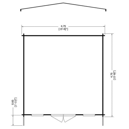 Shire Shire Argyll 15' 6" x 15' 8" Apex Log Cabin - Premium 70mm Cladding Tongue & Groove