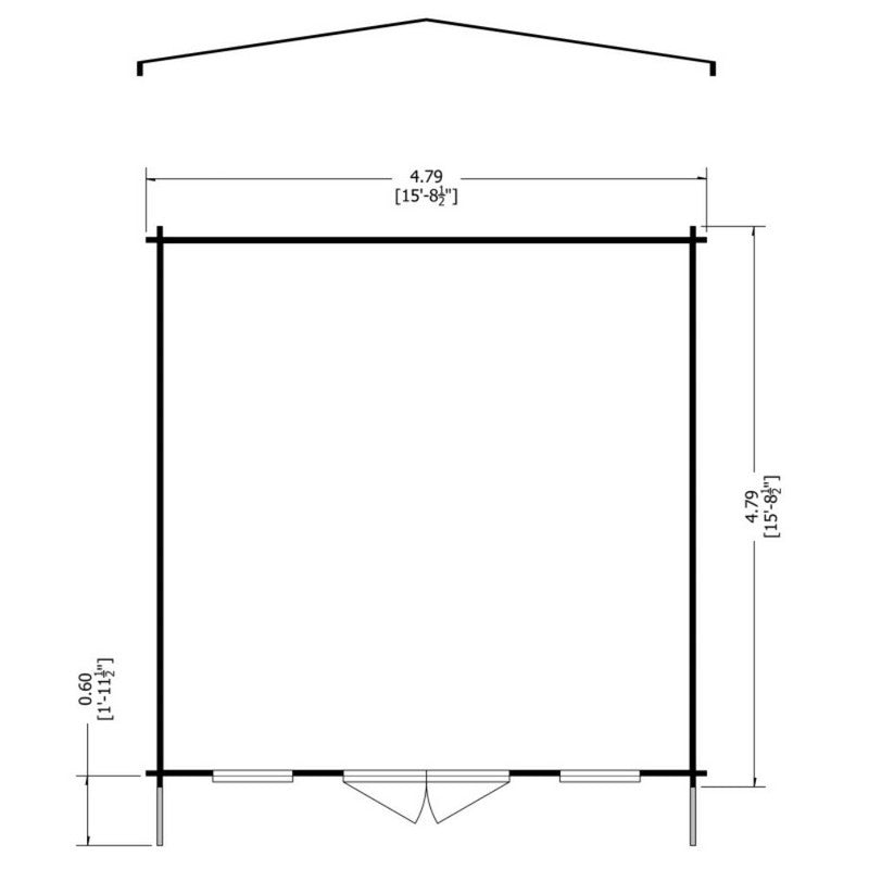 Shire Shire Argyll 15' 6" x 15' 8" Apex Log Cabin - Premium 44mm Cladding Tongue & Groove