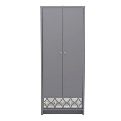 Arianna Tall Wardrobe Grey 2 Doors 1 Drawer