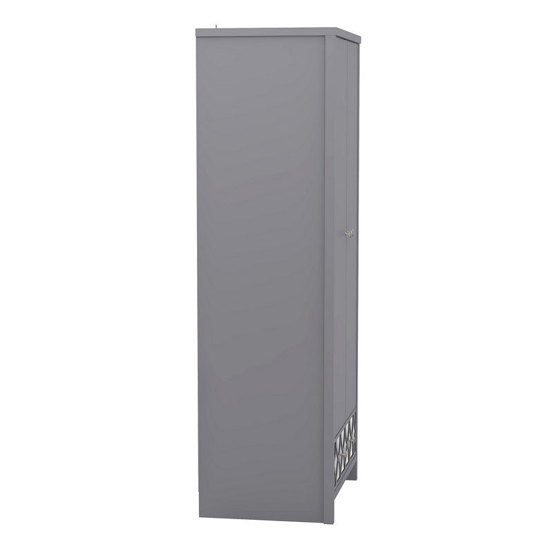 Arianna Tall Wardrobe Grey 2 Doors 1 Drawer