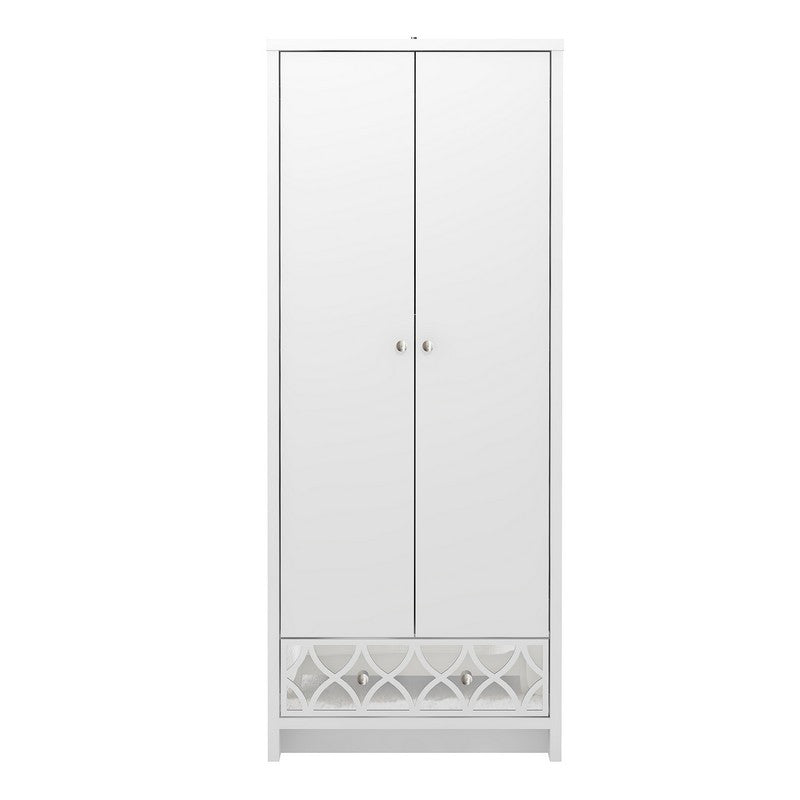 Arianna Tall Wardrobe White 2 Doors 1 Drawer