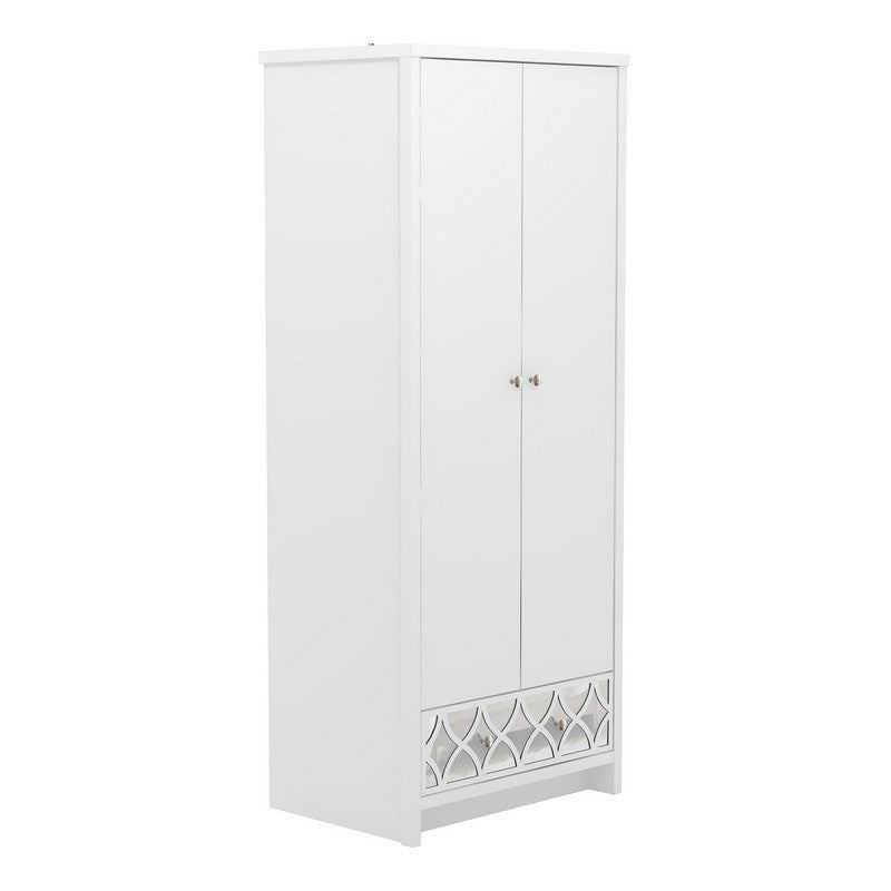 Arianna Tall Wardrobe White 2 Doors 1 Drawer