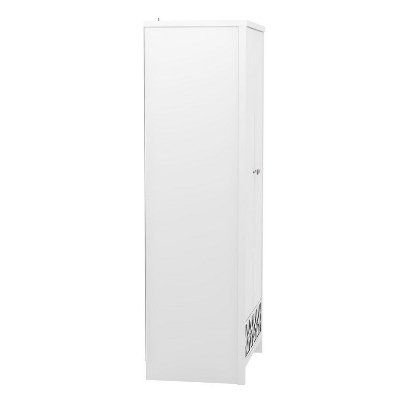 Arianna Tall Wardrobe White 2 Doors 1 Drawer