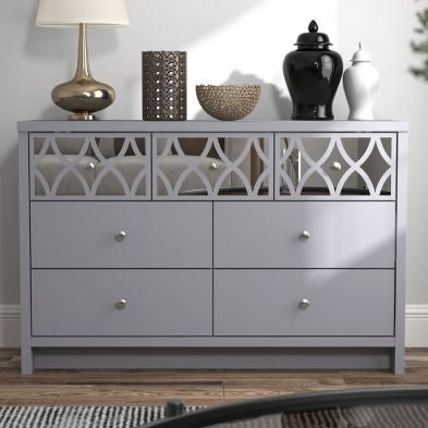 Arianna Large Chest of Drawers Grey 7 Drawers