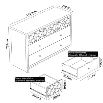 Arianna Large Chest of Drawers White 7 Drawers