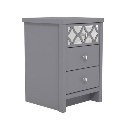 Arianna Slim Bedside Table Grey 3 Drawers