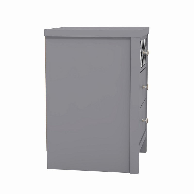 Arianna Slim Bedside Table Grey 3 Drawers