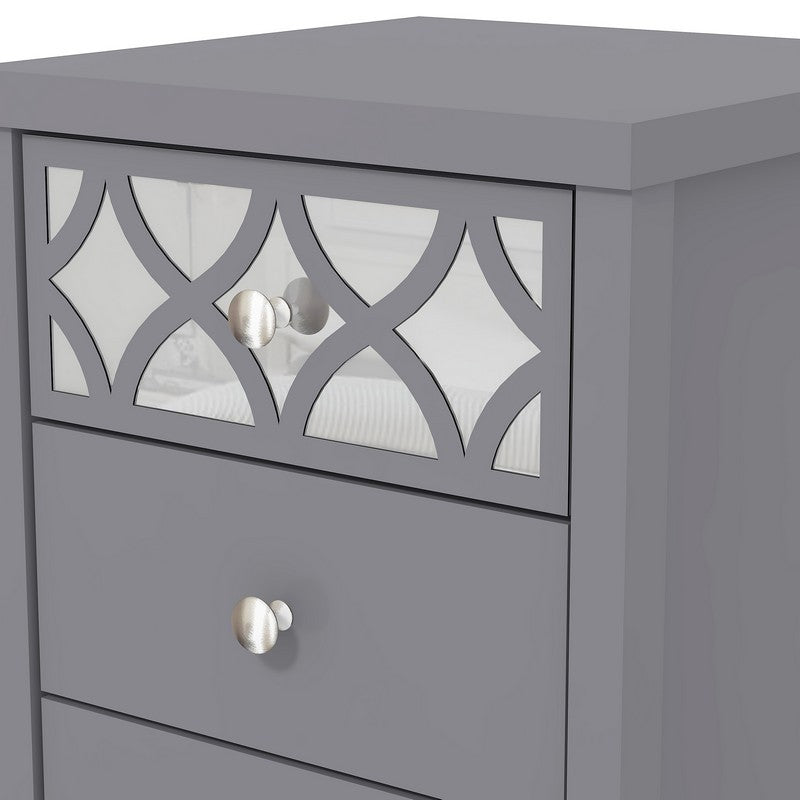 Arianna Slim Bedside Table Grey 3 Drawers