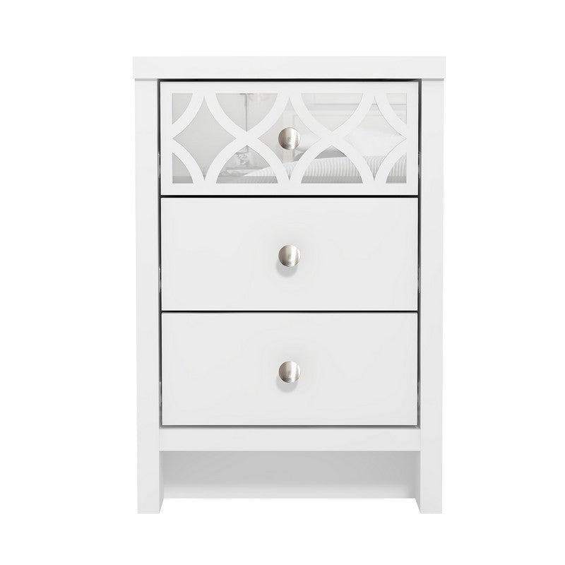 Arianna Slim Bedside Table White 3 Drawers