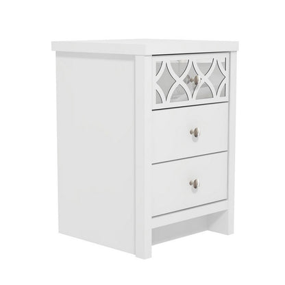 Arianna Slim Bedside Table White 3 Drawers