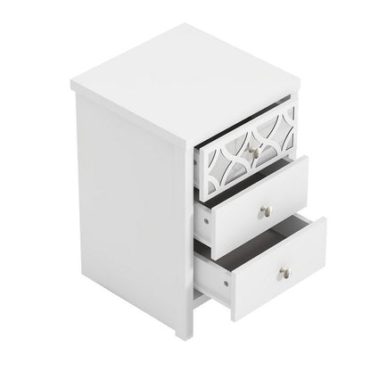 Arianna Slim Bedside Table White 3 Drawers