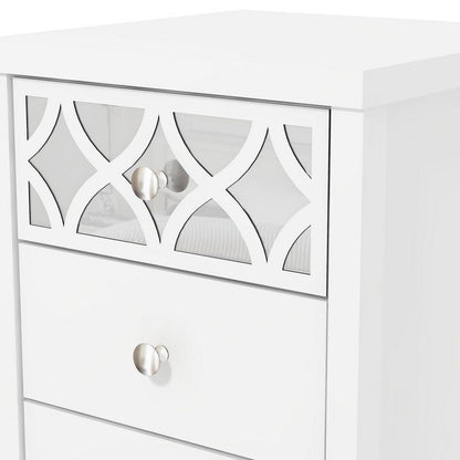 Arianna Slim Bedside Table White 3 Drawers