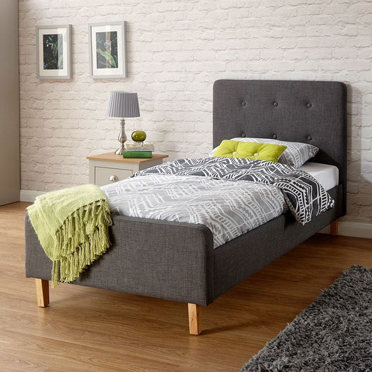 GFW Ashbourne Single Bed Grey 3 x 7ft