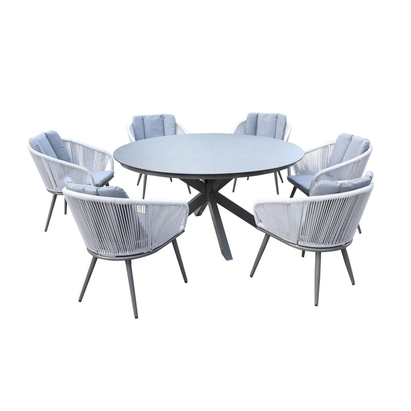 Royalcraft Aspen Garden Patio Dining Set by Royalcraft - 6 Seats Grey Cushions