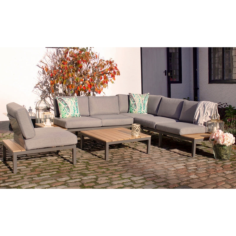 Royalcraft Aspen Garden Corner Sofa by Royalcraft - 6 Seats Grey Cushions