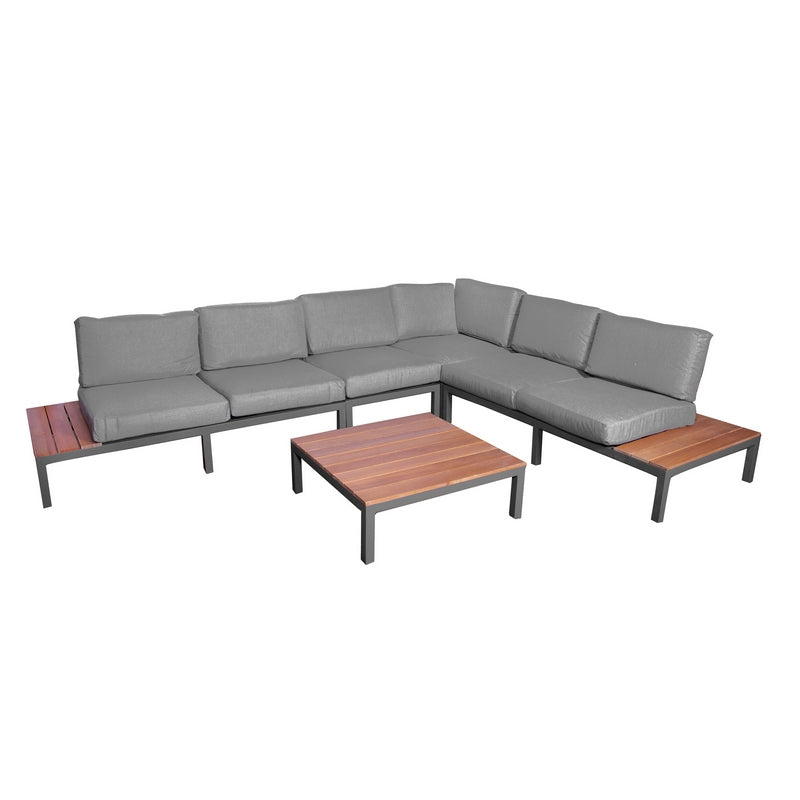 Royalcraft Aspen Garden Corner Sofa by Royalcraft - 6 Seats Grey Cushions