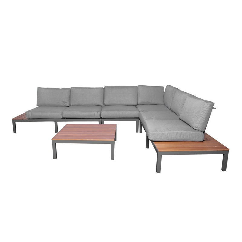 Royalcraft Aspen Garden Corner Sofa by Royalcraft - 6 Seats Grey Cushions