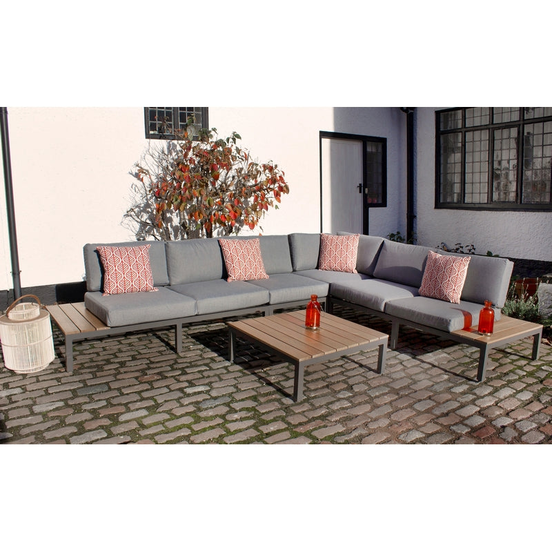 Royalcraft Aspen Garden Corner Sofa by Royalcraft - 6 Seats Grey Cushions