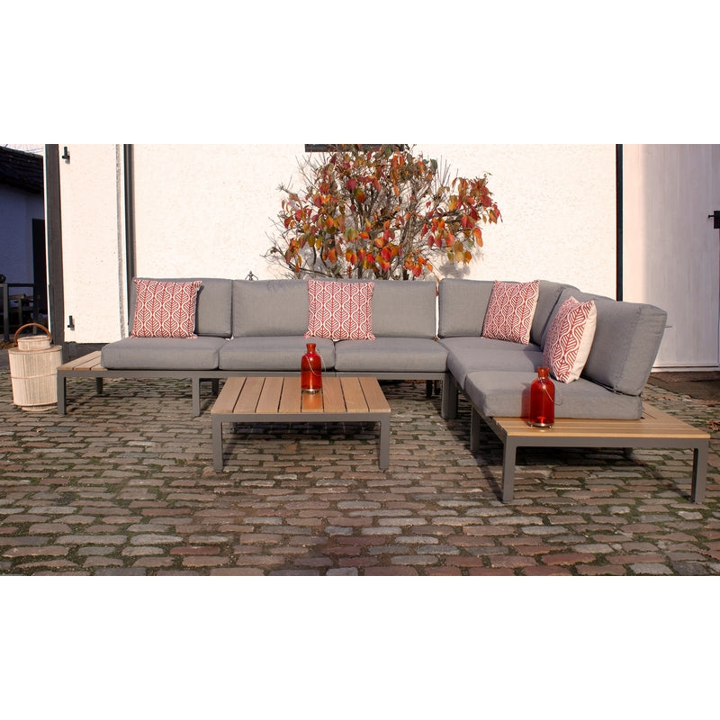 Royalcraft Aspen Garden Corner Sofa by Royalcraft - 6 Seats Grey Cushions