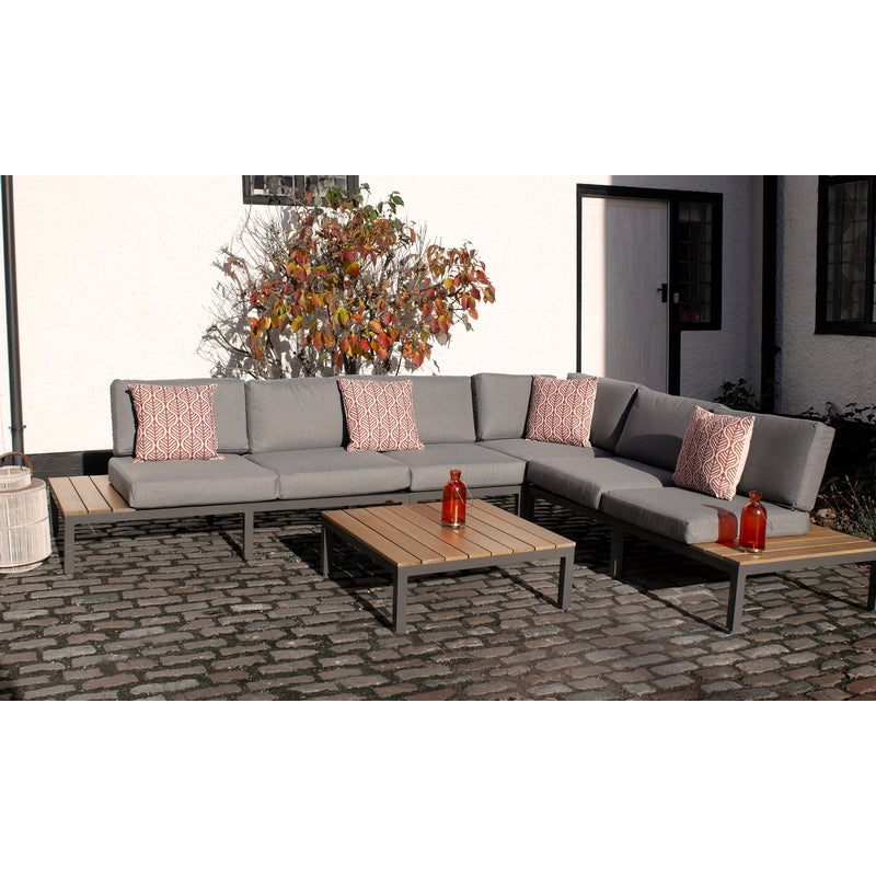 Royalcraft Aspen Garden Corner Sofa by Royalcraft - 6 Seats Grey Cushions