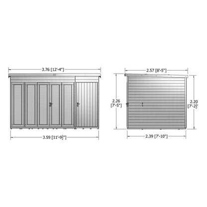 Shire Shire Aster 12' 4" x 8' 5" Pent Summerhouse - Premium Dip Treated Shiplap