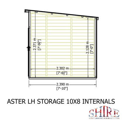 Shire Aster 7' 10" x 9' 9" Pent Summerhouse - Premium Dip Treated Shiplap