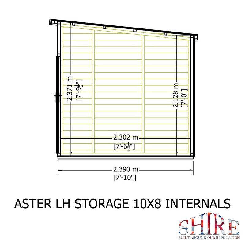 Shire Aster 7' 10" x 9' 9" Pent Summerhouse - Premium Dip Treated Shiplap