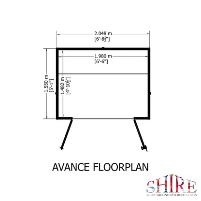 Shire Avance 6' 8" x 6' 3" Apex Summerhouse - Premium Dip Treated Shiplap