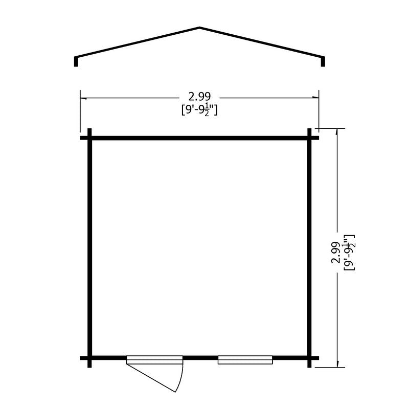 Shire Shire Avesbury 10' x 10' Apex Log Cabin - Budget 19mm Cladding Tongue & Groove