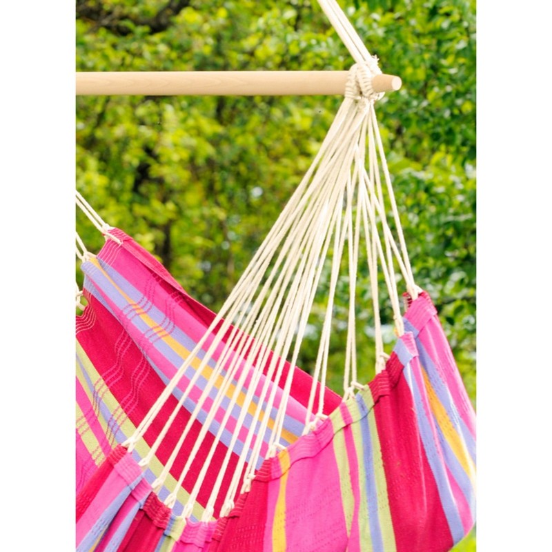 Amazonas Brasil Grenadine Hammock Chair - Striped Pink Multicoloured