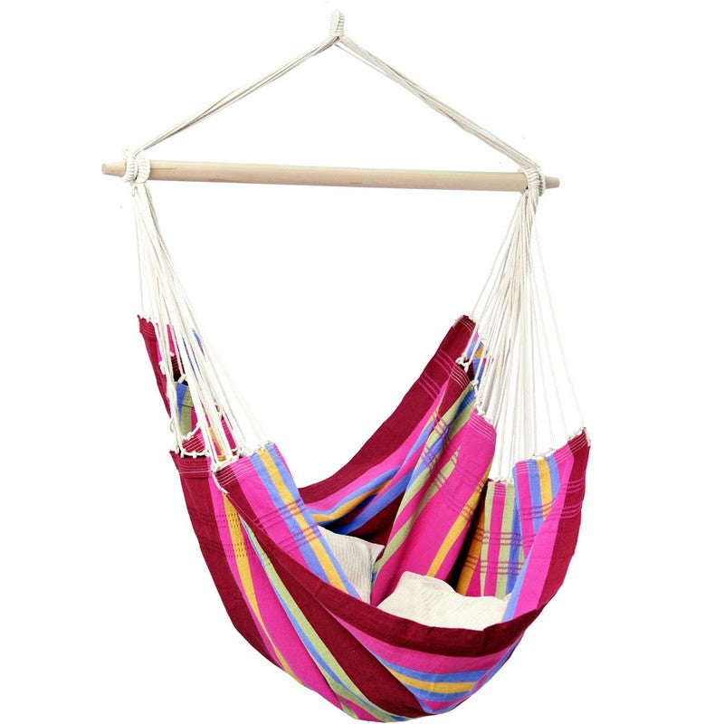 Amazonas Brasil Grenadine Hammock Chair - Striped Pink Multicoloured