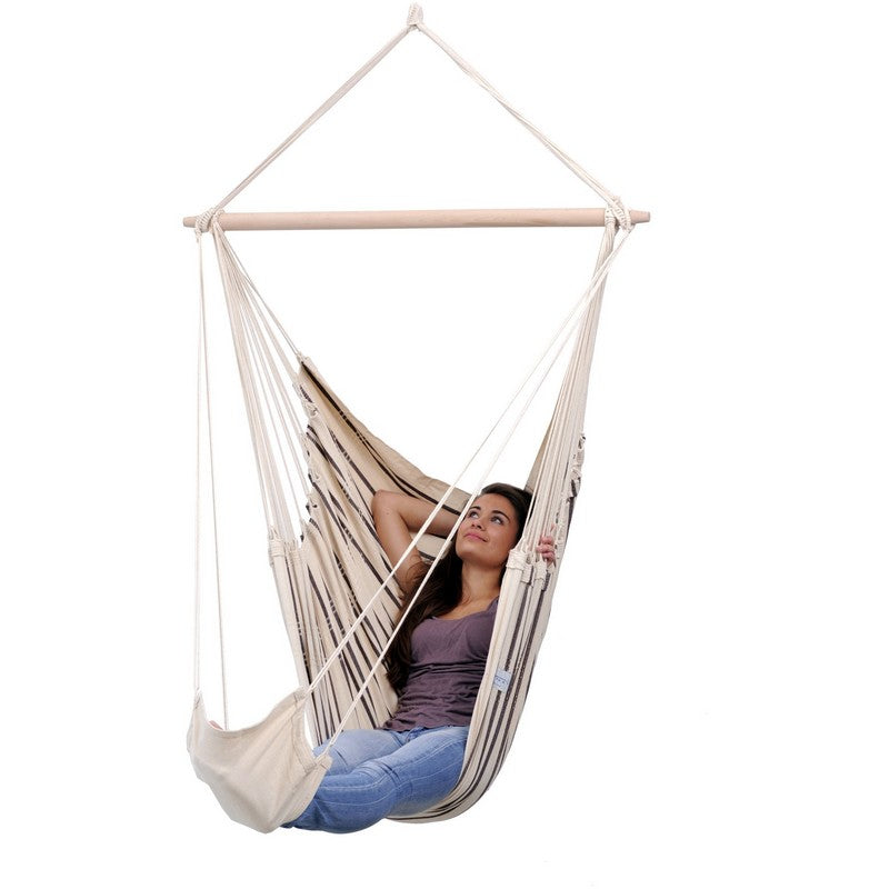 Amazonas Brasil Cappuccino Hammock Chair - Striped Cream & Brown