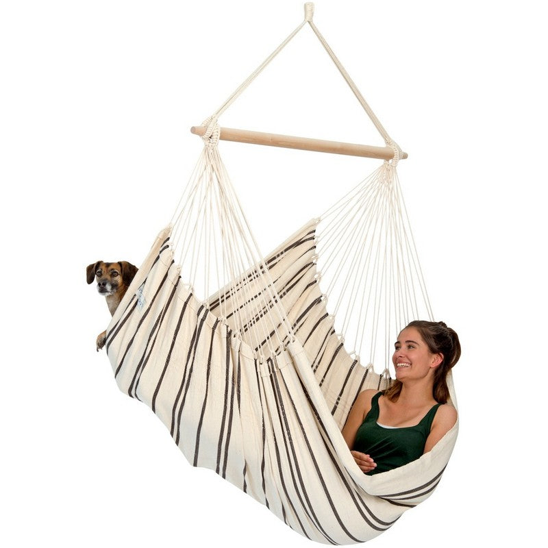 Amazonas Brasil Cappuccino Hammock Chair - Striped Cream & Brown