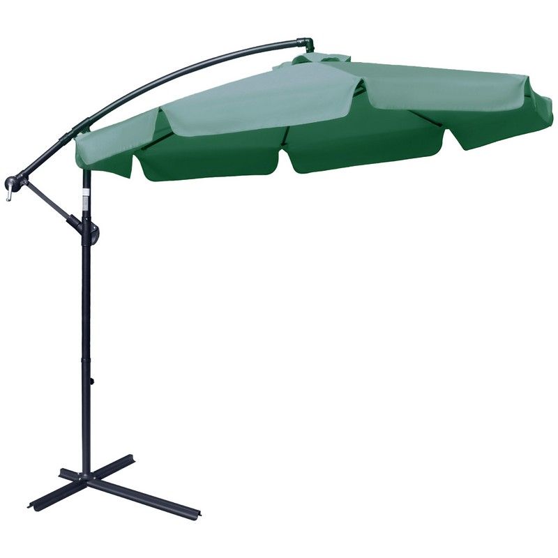 Outsunny Outsunny 2.7M Garden Banana Parasol Cantilever Umbrella With Crank Handle And Cross Base For Outdoor