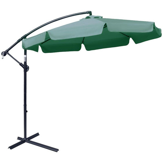 Outsunny Outsunny 2.7M Garden Banana Parasol Cantilever Umbrella With Crank Handle And Cross Base For Outdoor