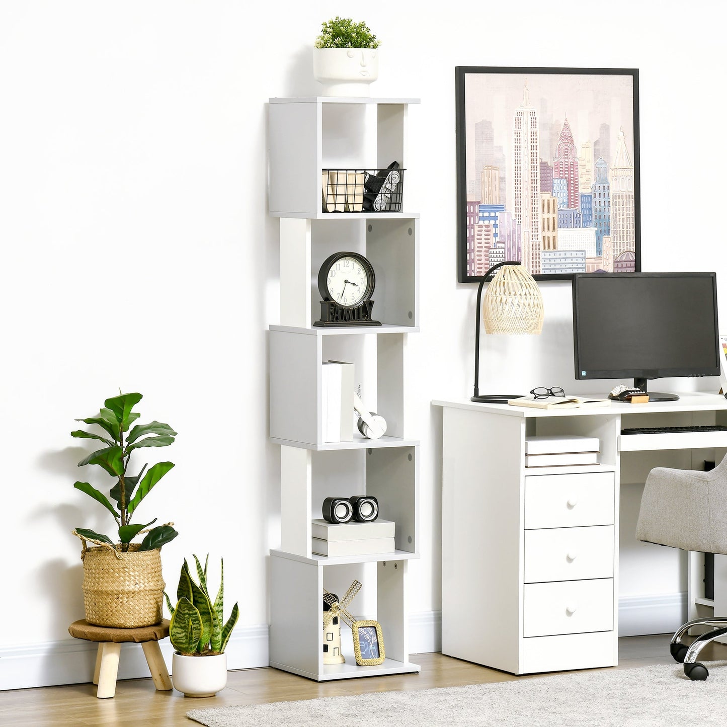 Modern 5-Tier Bookshelf