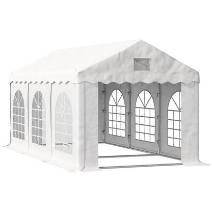 Outsunny Outsunny 3 X 6 M Marquee Gazebo With Sides Party Tent Canopy & Carport Shelter For Outdoor Event Wedding White