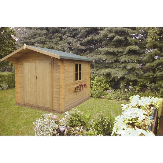 Shire Shire Ashdown 7' 10" x 7' 10" Apex Log Cabin - Premium 28mm Cladding Tongue & Groove