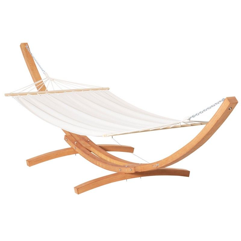 Outsunny Outsunny Outdoor Garden Hammock With Wooden Stand Swing Hanging Bed For Patio White